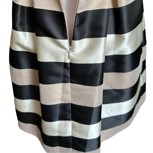 Eliza J Black White Gold Striped A-Line Jewel Dress Size 2P - Picture 8 of 17